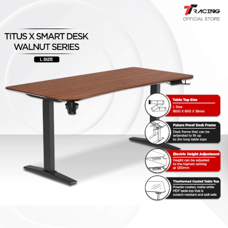 โต๊ะปรับระดับ TTRACING TITUS X SMART DESK 1.6M สี WALNUT_1